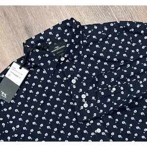 Rodd & Gunn Shirt Mens Medium Sports Fit Blue White Floral Long Sleeve NEW